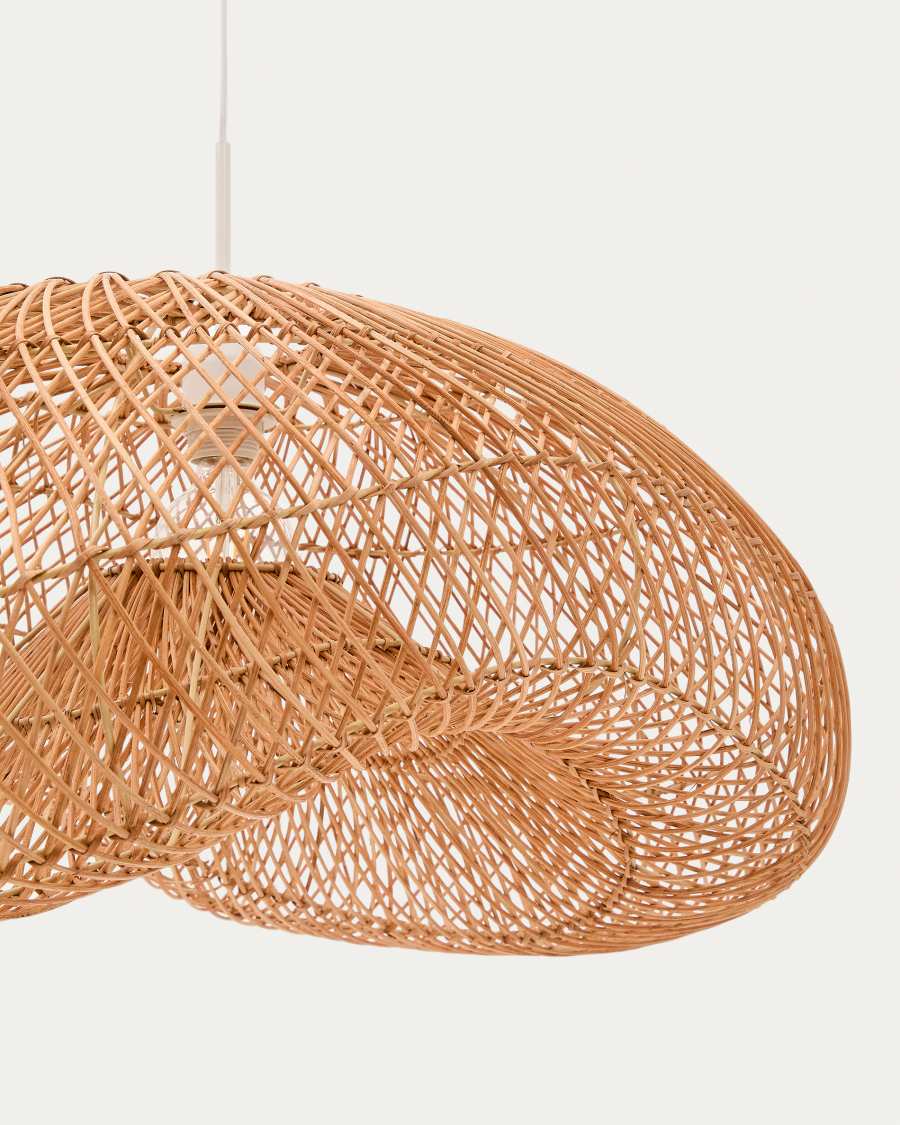 Lampenschirm für Deckenleuchte Isora aus Rattan mit Finish in natürlichem Farbton 80 x 35 cm