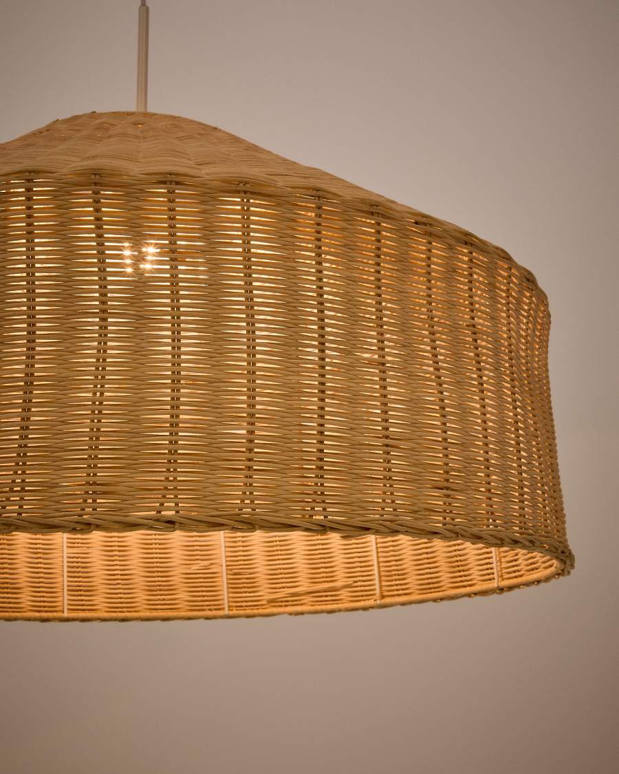 Ennia rattan lamp shade with light finish Ø65cm