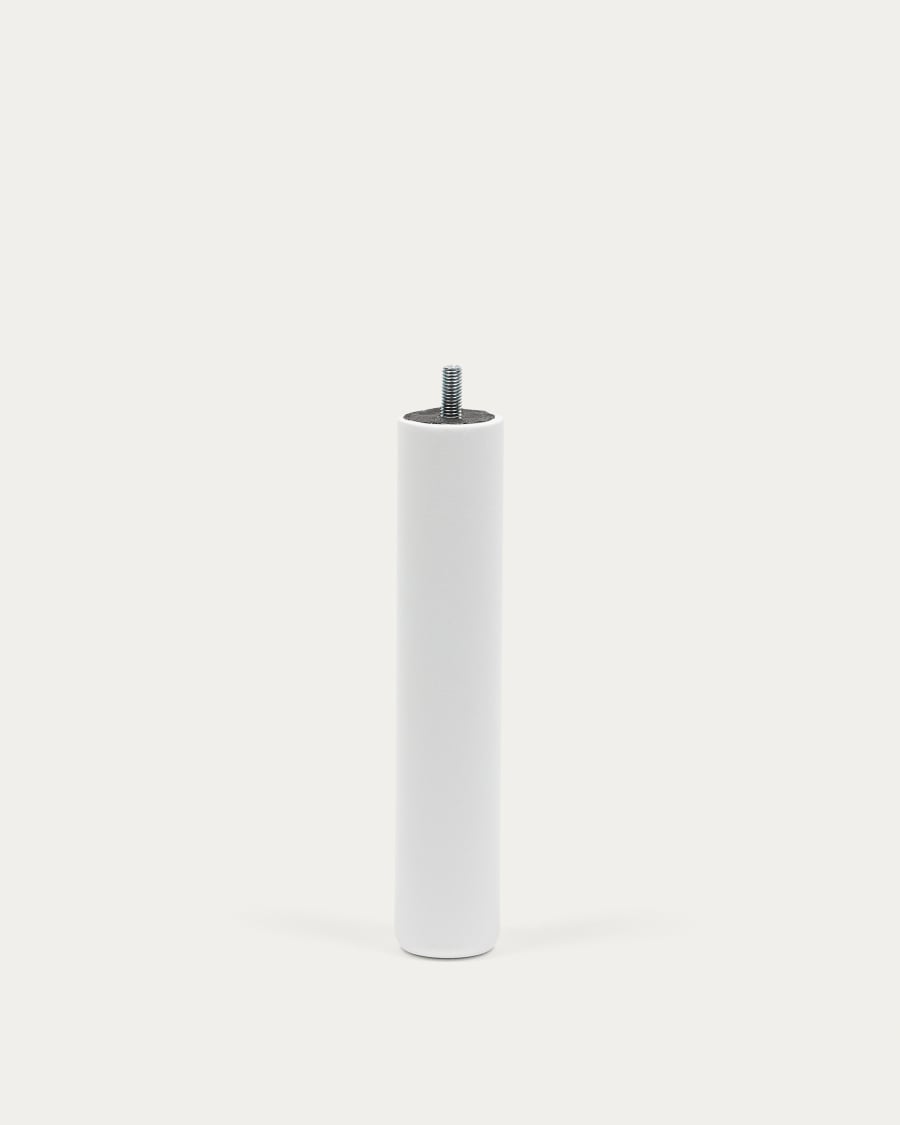 Ise mattress base leg in solid beech wood with a white finish