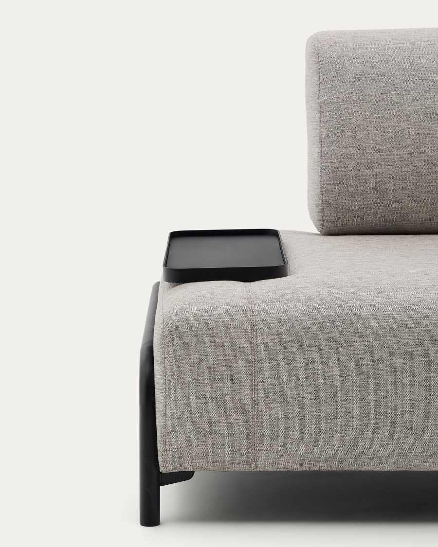 Canapé Compo 3 places beige grisâtre avec petit plateau 232 cm