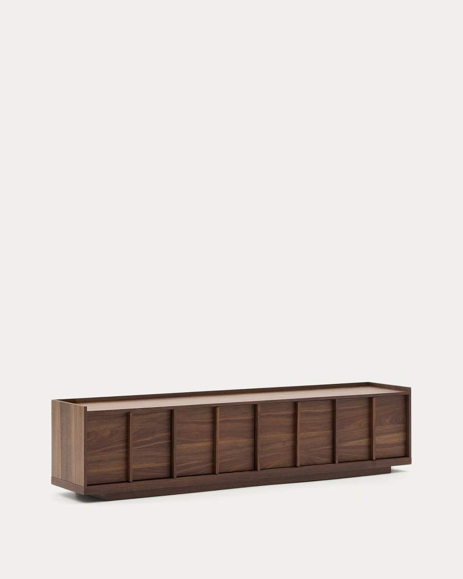 Onix TV stand with a walnut veneer in a dark finish, 200 x 45 cm FSC Mix Credit Assembled