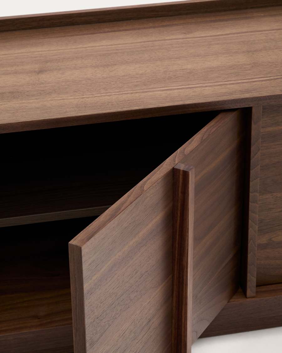 Onix TV stand with a walnut veneer in a dark finish, 200 x 45 cm FSC Mix Credit Assembled