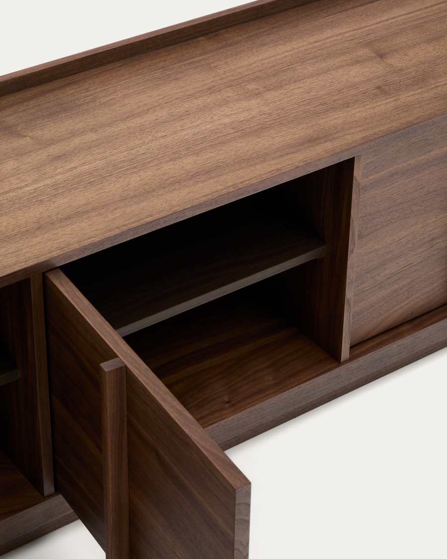 Onix TV stand with a walnut veneer in a dark finish, 200 x 45 cm FSC Mix Credit Assembled