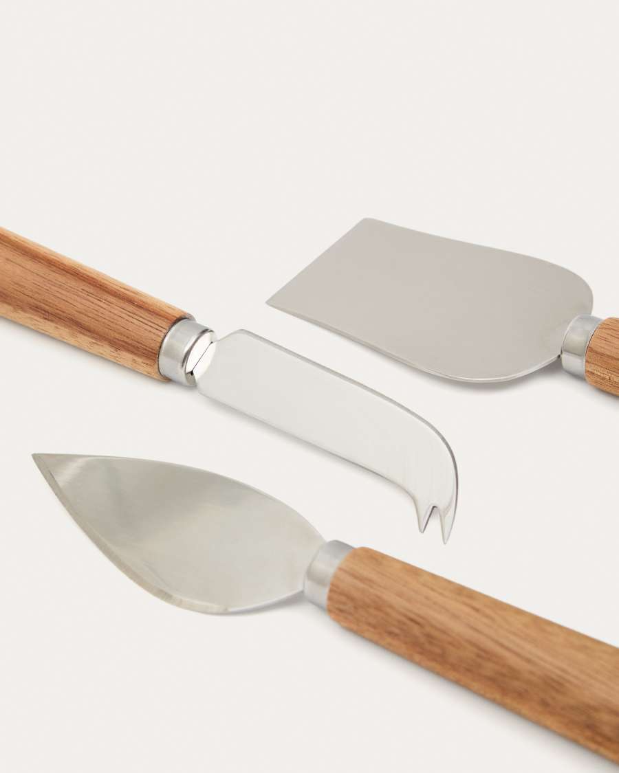Nukha cheese cutlery set of 3 in FSC 100% acacia wood