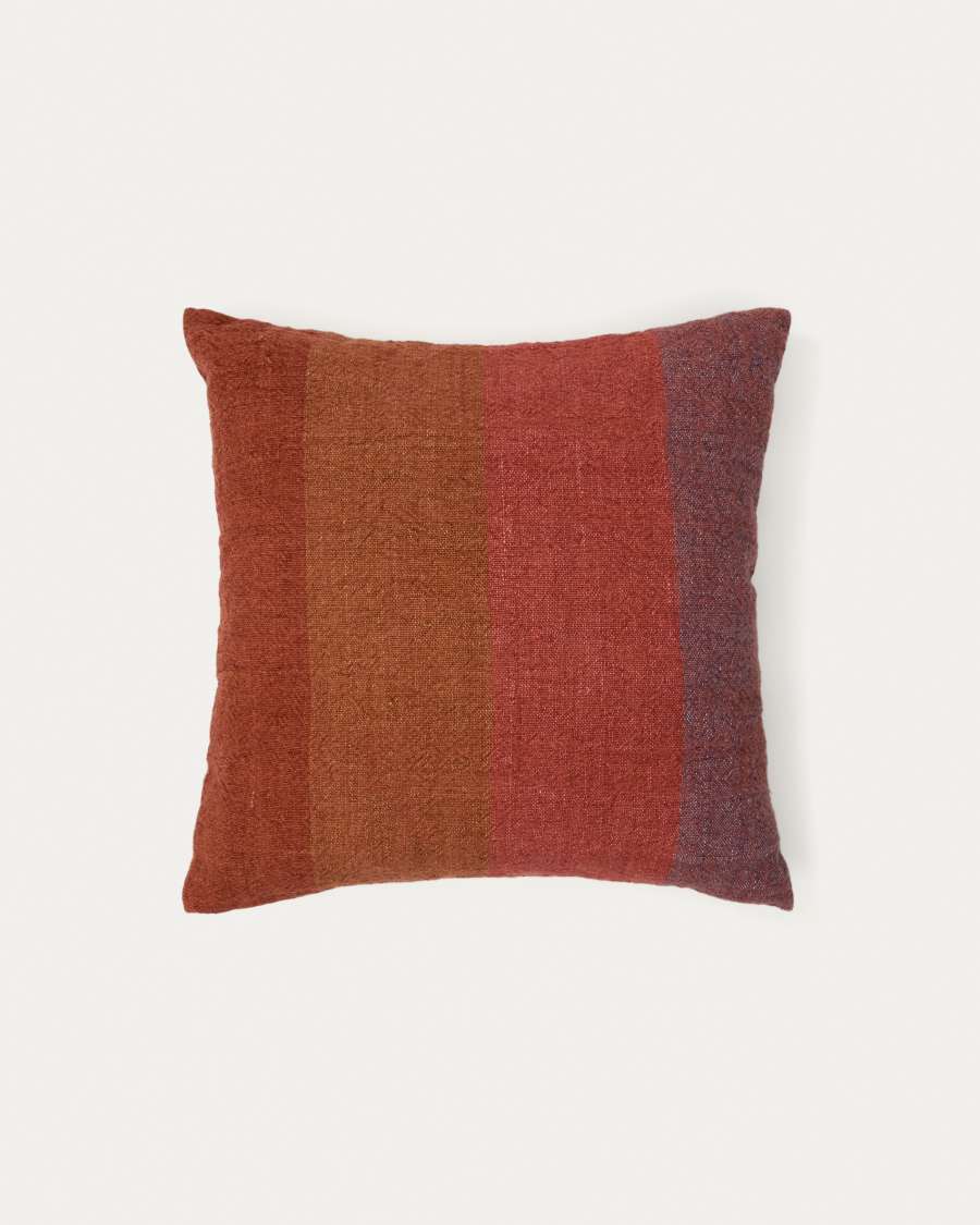 Taris red striped linen cushion cover 50 x 50cm