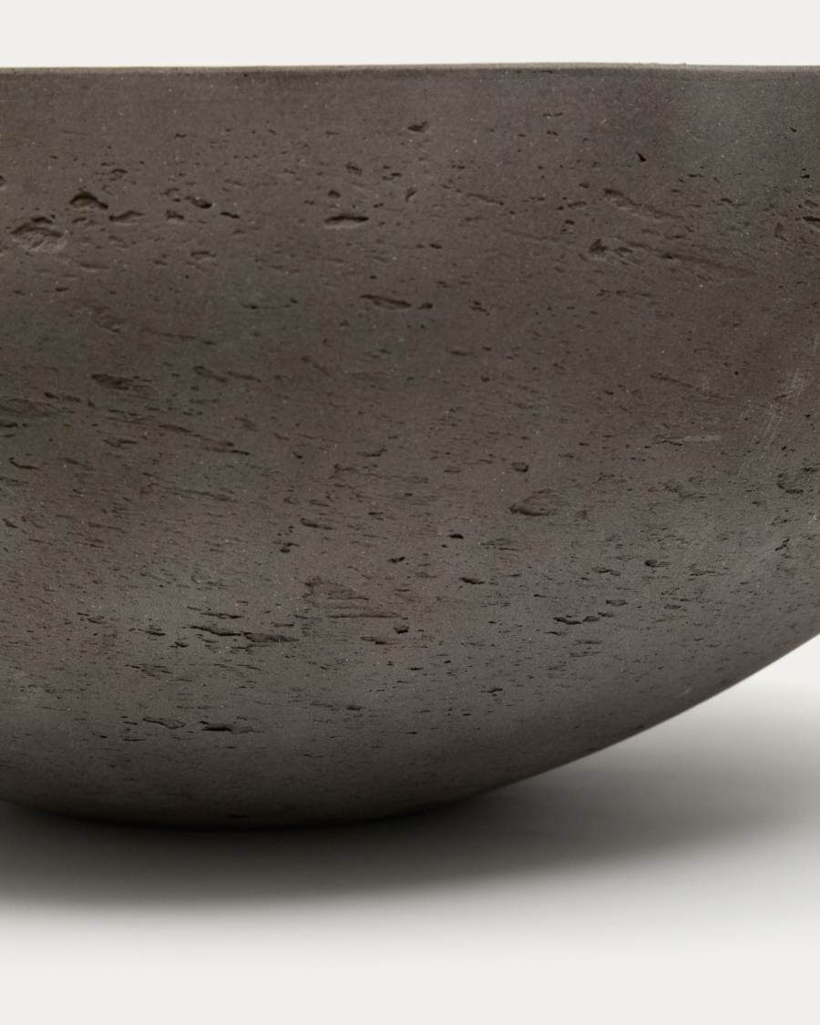 Set of 2 Nura terracotta cement-effect planters Ø55 cm