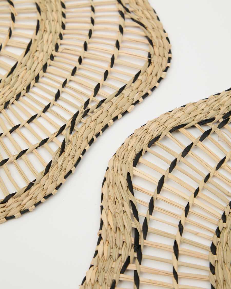 Luviat set of 2 beige seagrass placemats Ø38cm