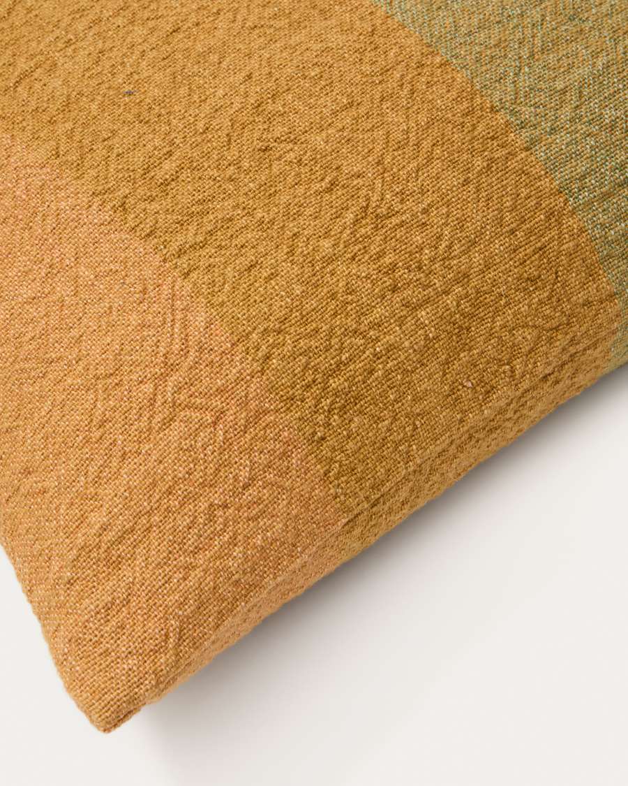 Fodera cuscino Taris in lino a righe senape 50 x 50 cm