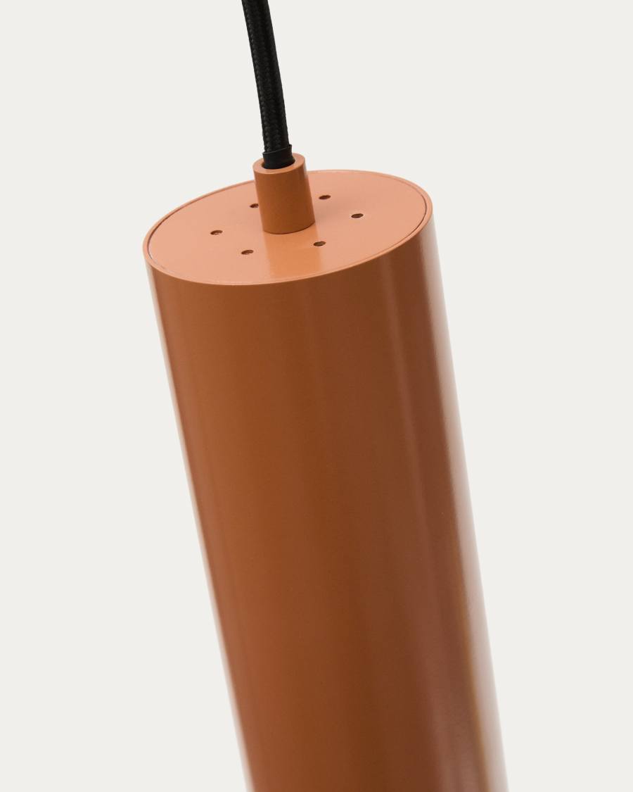 Andia aluminium ceiling lamp with terracotta painted finish