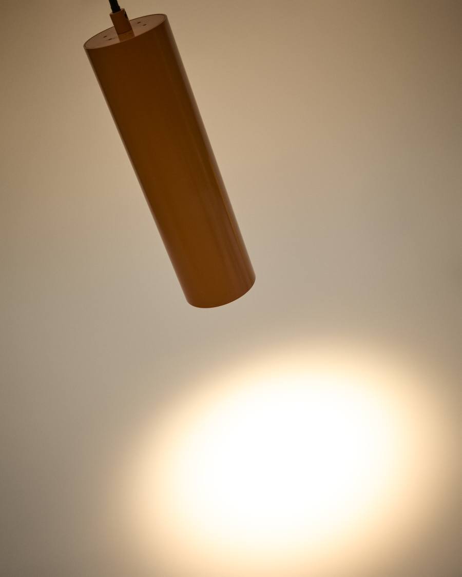 Andia aluminium ceiling lamp with terracotta painted finish