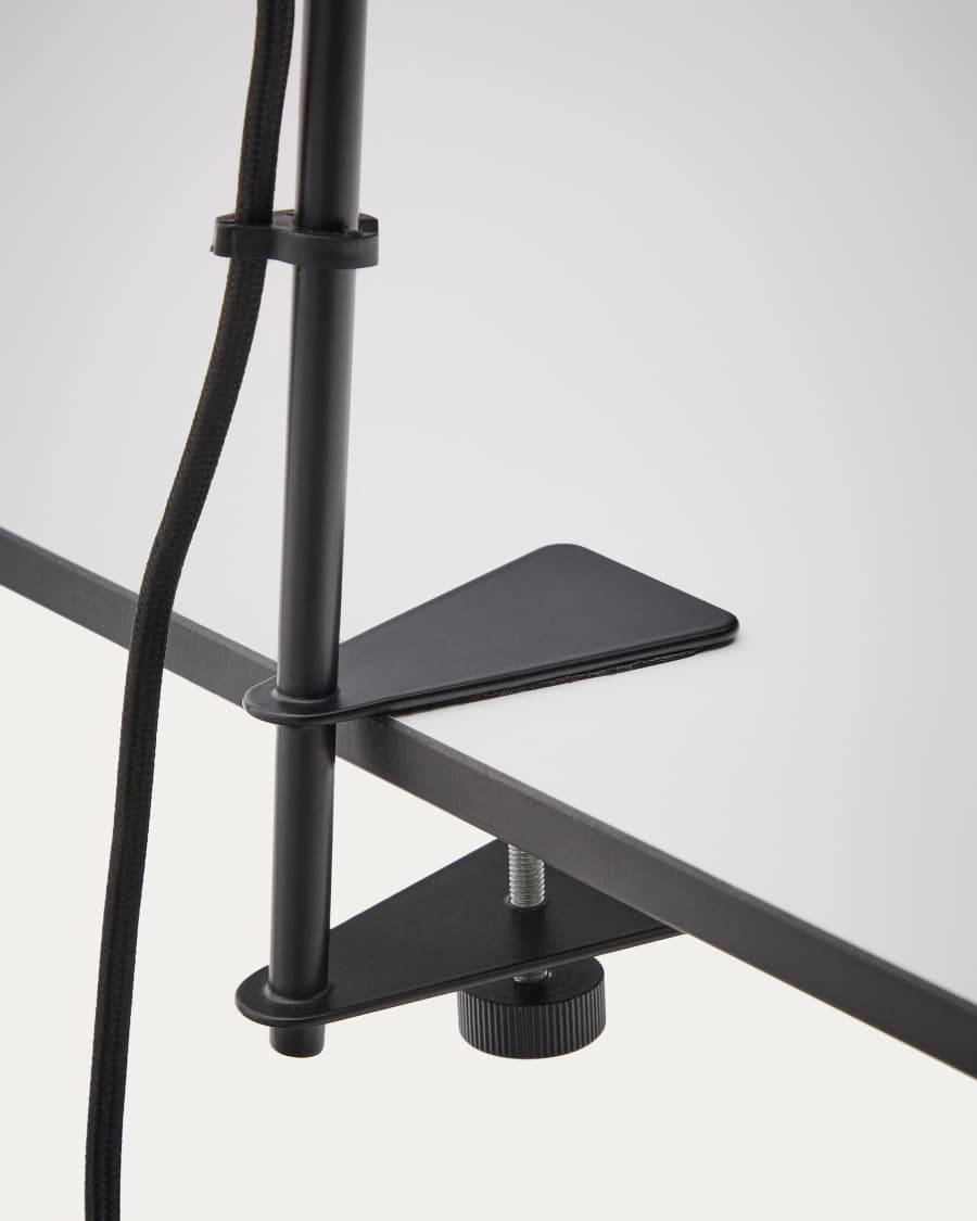 Schreibtischlampe mit Klemme Jula aus schwarzem Metall