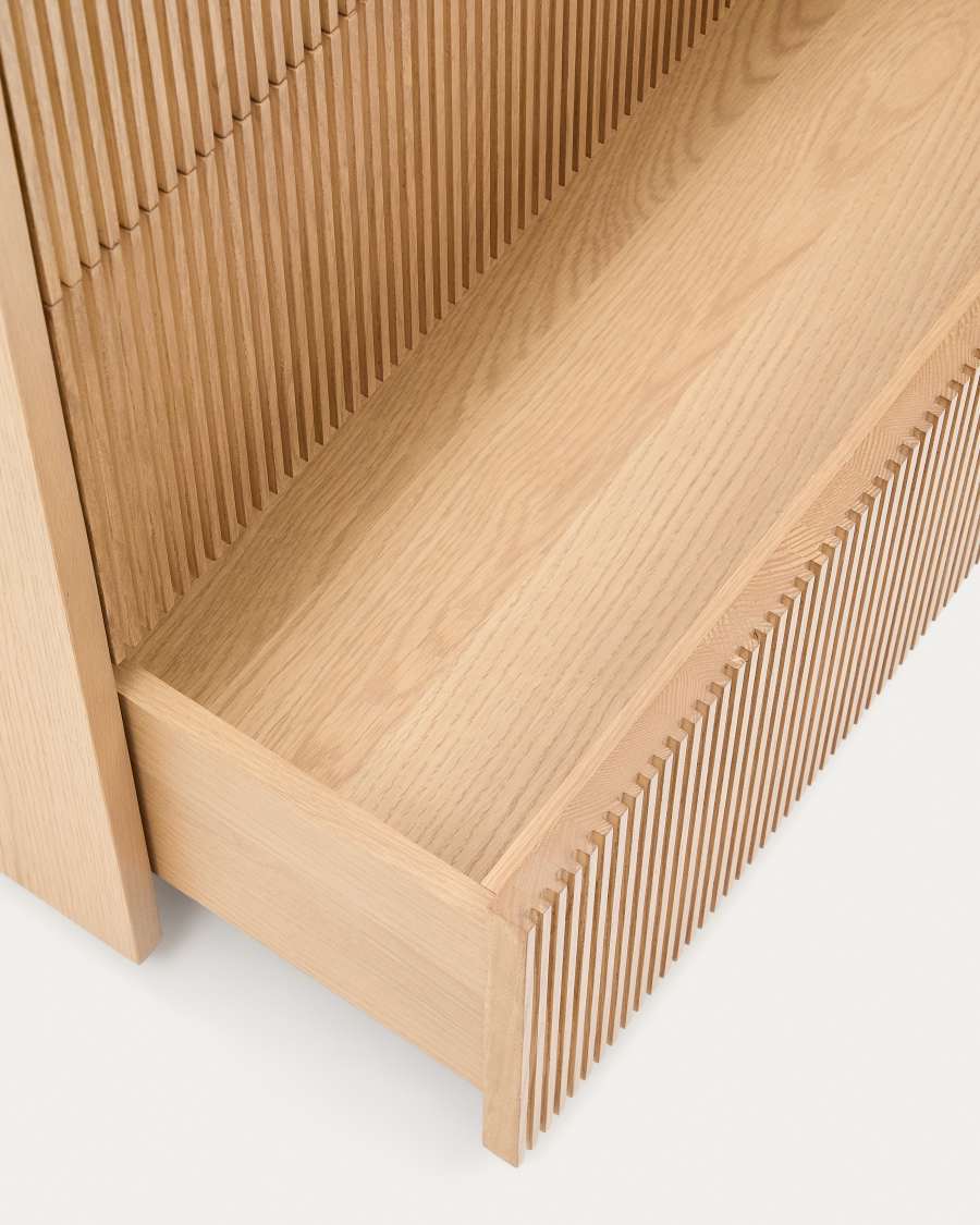 Helvine chest of 3 drawers in oak veneer 86 x 79 cm FSC 100% Assembled