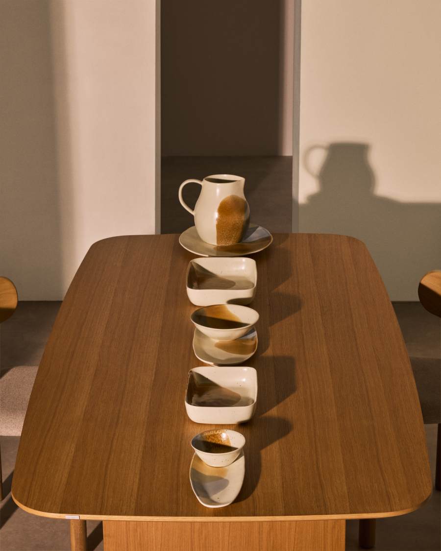 Large multicoloured ceramic Miglo oven dish