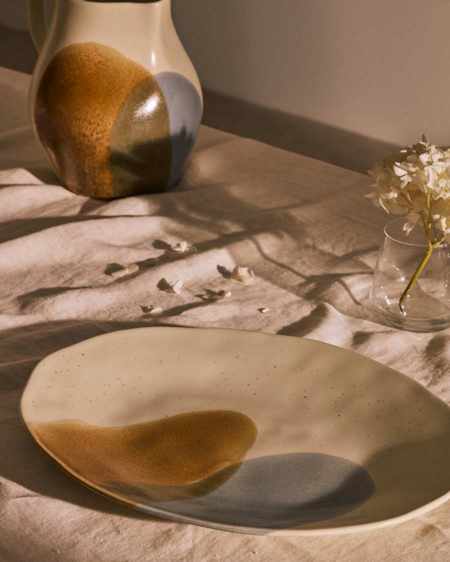 Piatto da portata grande Miglo in ceramica multicolore