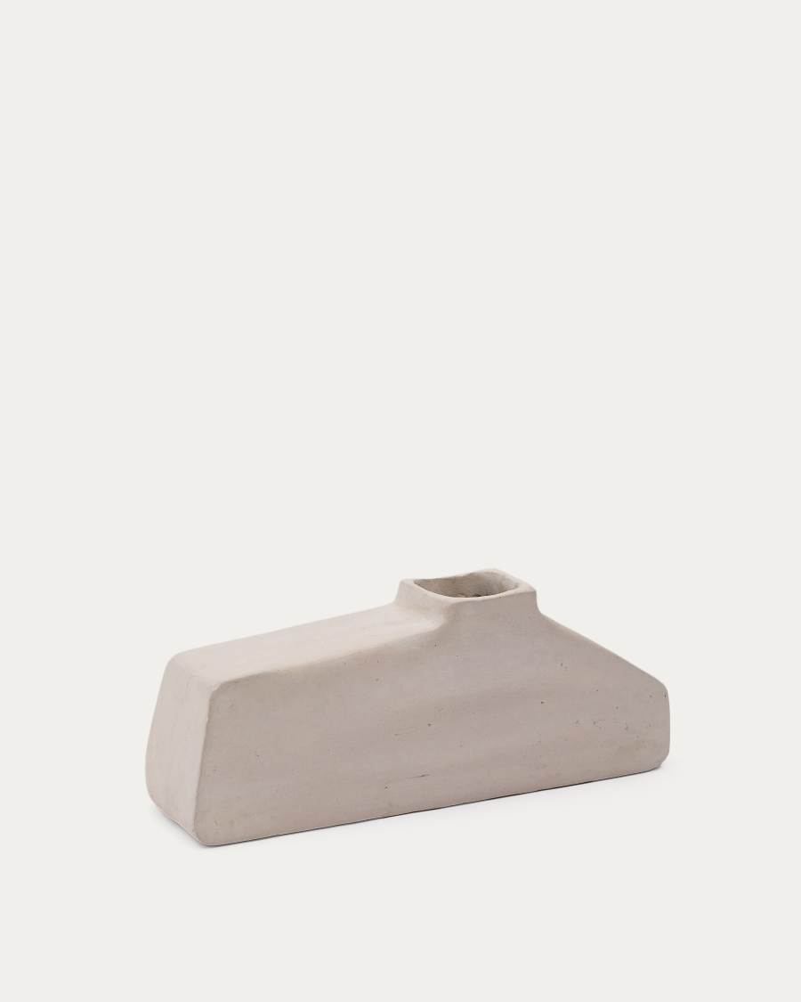 Lahara grey papier-mâché vase 16cm