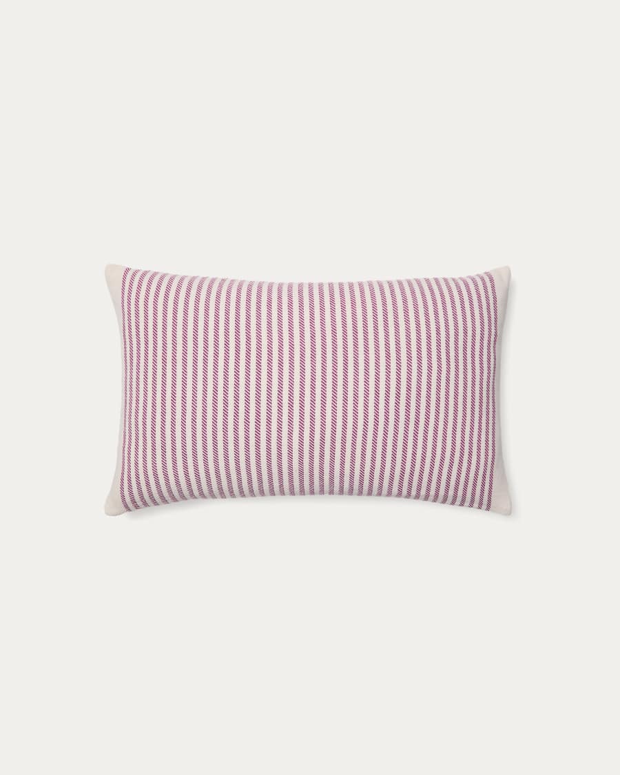 Lioris pink striped cotton cushion cover 60 x 40cm