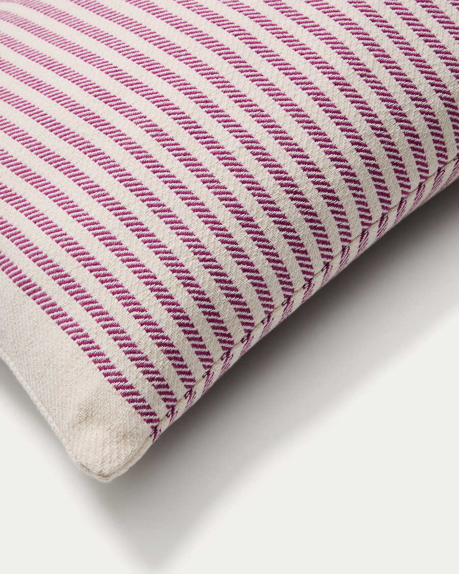 Lioris pink striped cotton cushion cover 60 x 40cm