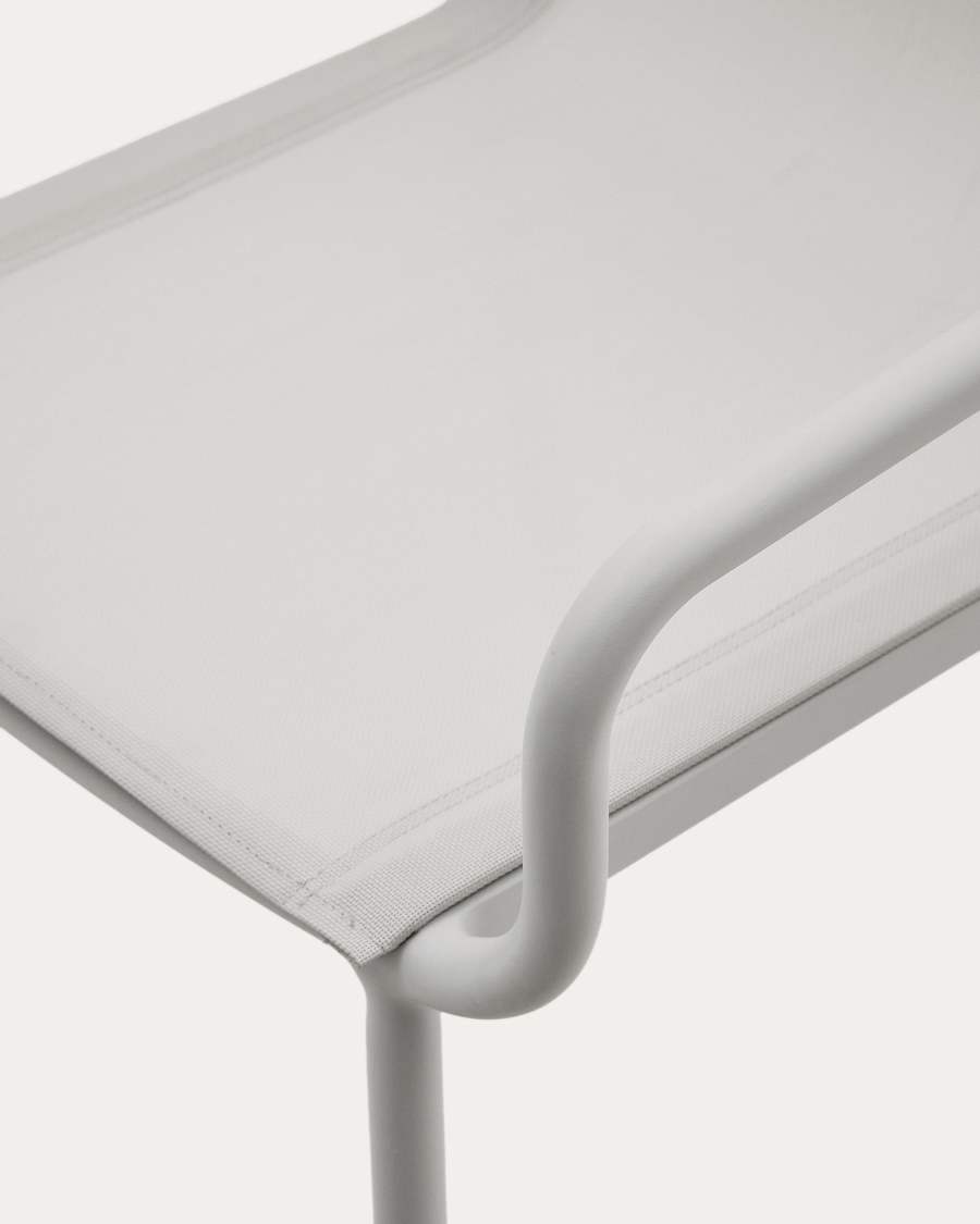 Galdana stackable outdoor chair made of aluminum with a light grey painted finish