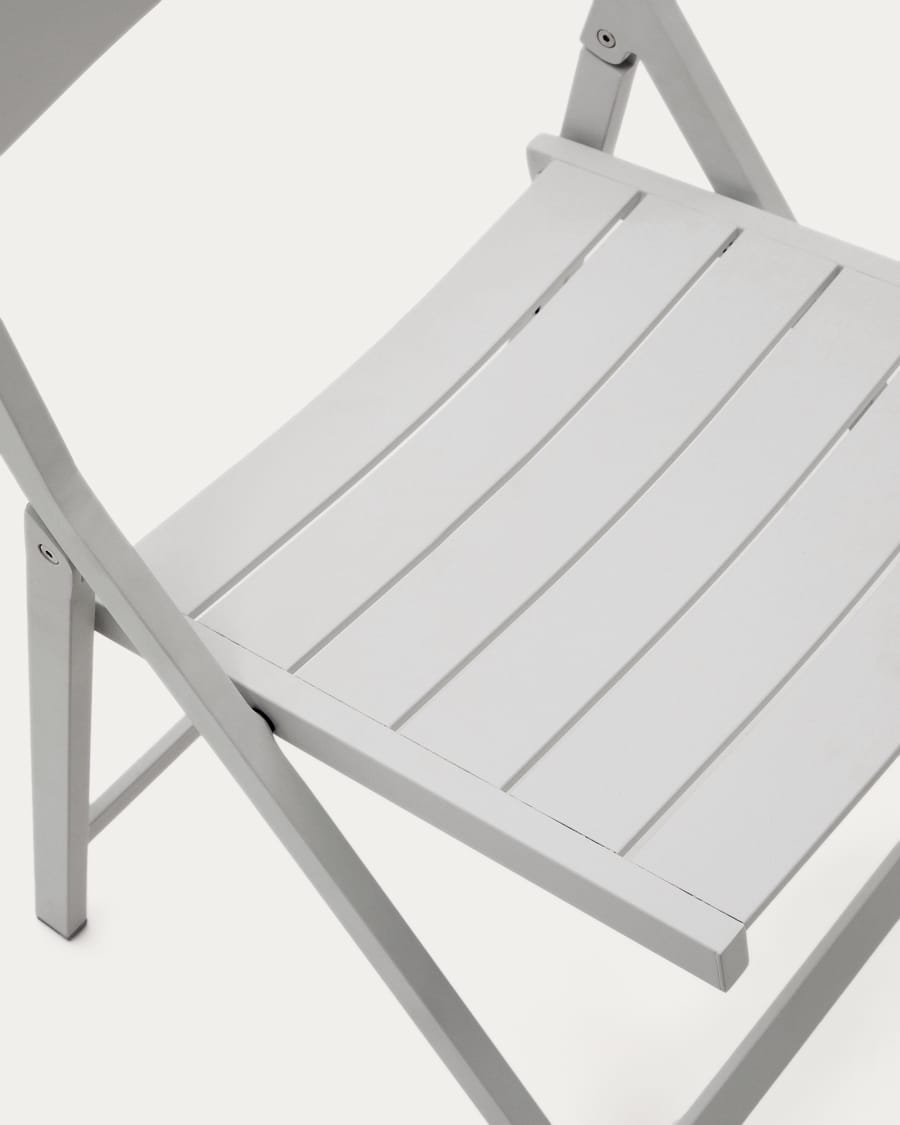 Πτυσσόμενη καρέκλα εξωτερικού χώρου Torreta από αλουμίνιο σε ανοιχτό γκρι φινίρισμα