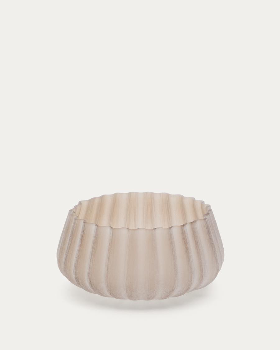 Gerro Lumia de vidre beix 16 cm