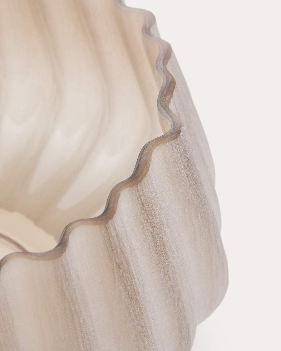 Gerro Lumia de vidre beix 16 cm