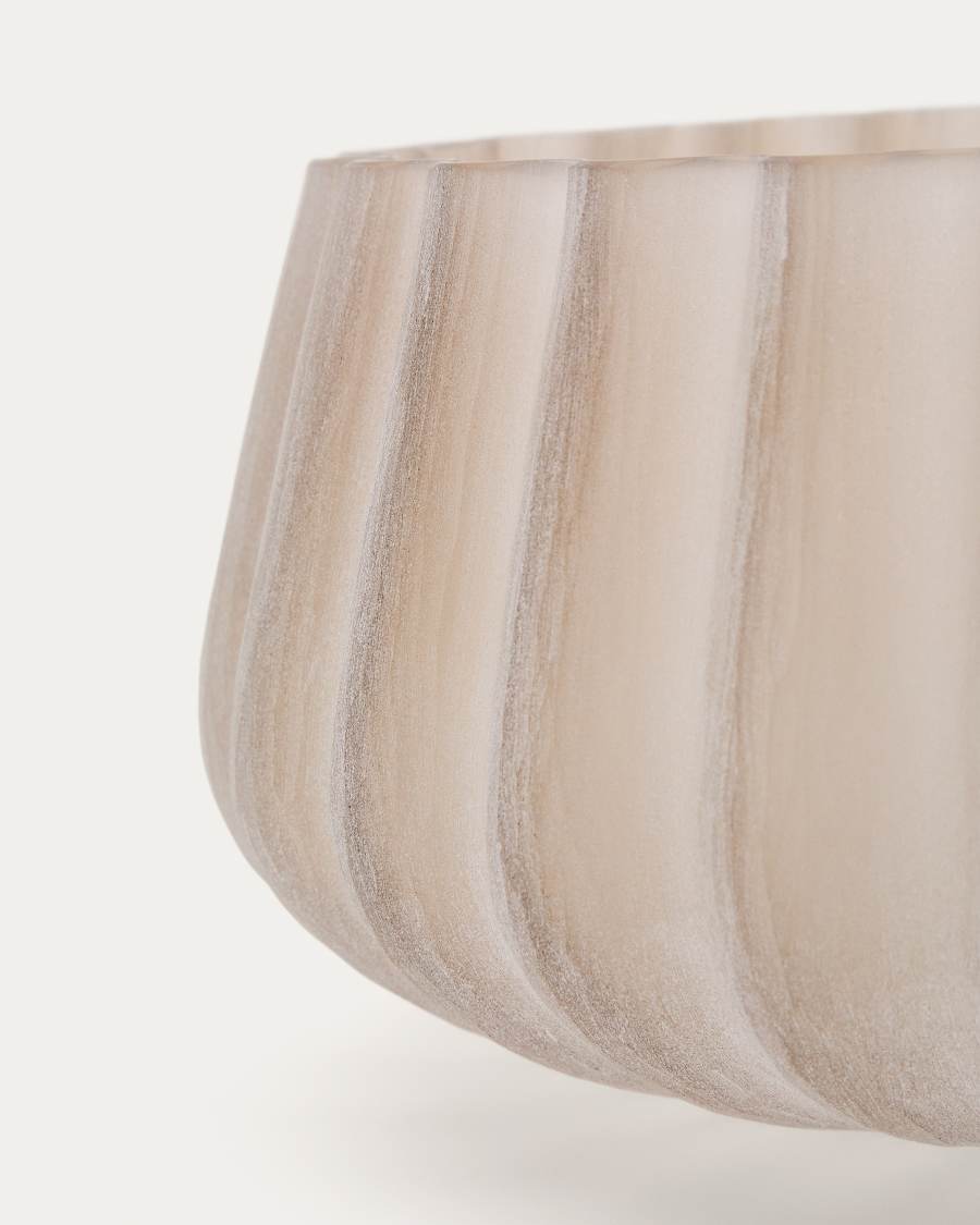 Gerro Lumia de vidre beix 16 cm