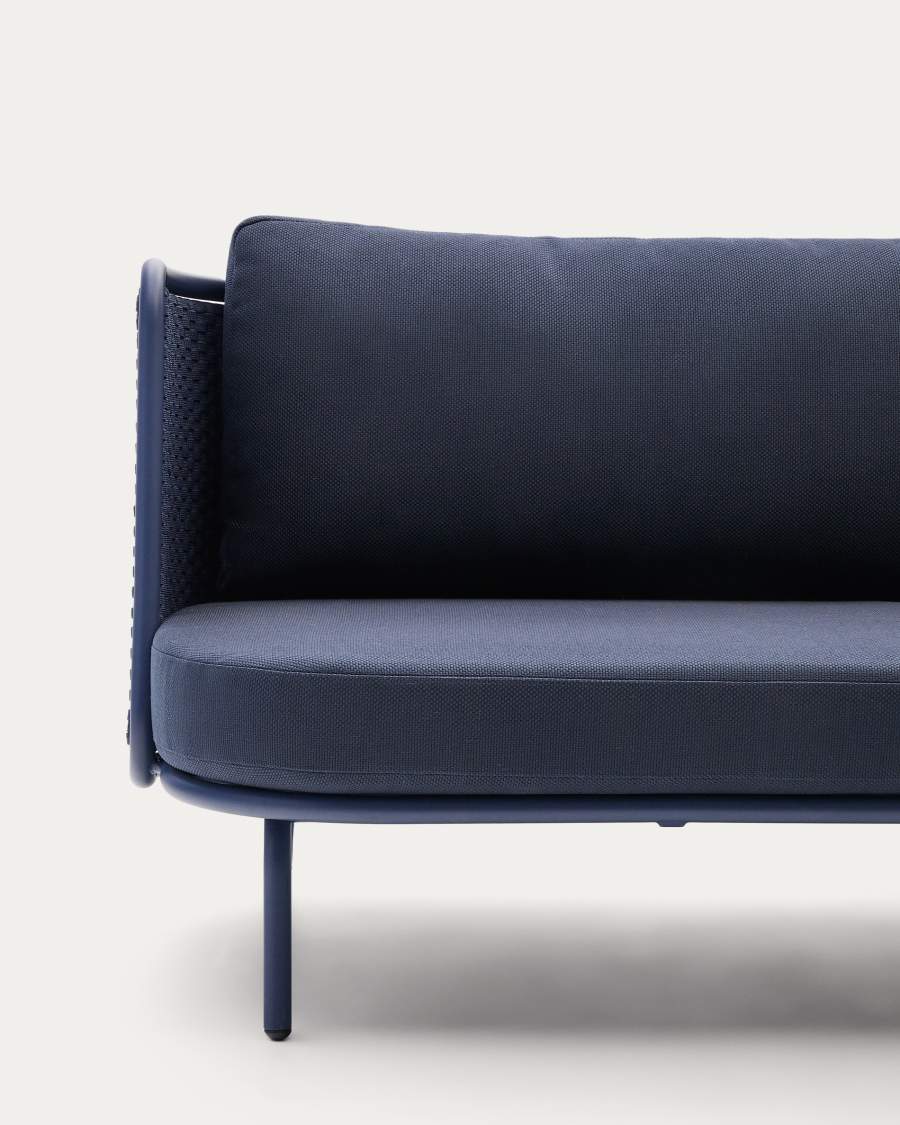 3-Sitzer Outdoor-Sofa Sedalis aus Aluminium und blauem Seil 210 cm