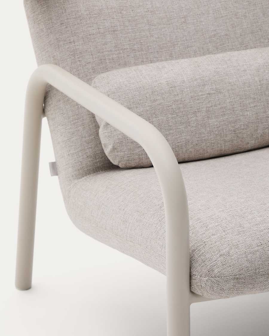 Inari armchair in beige and steel with beige painted finish FSC Mix Credit