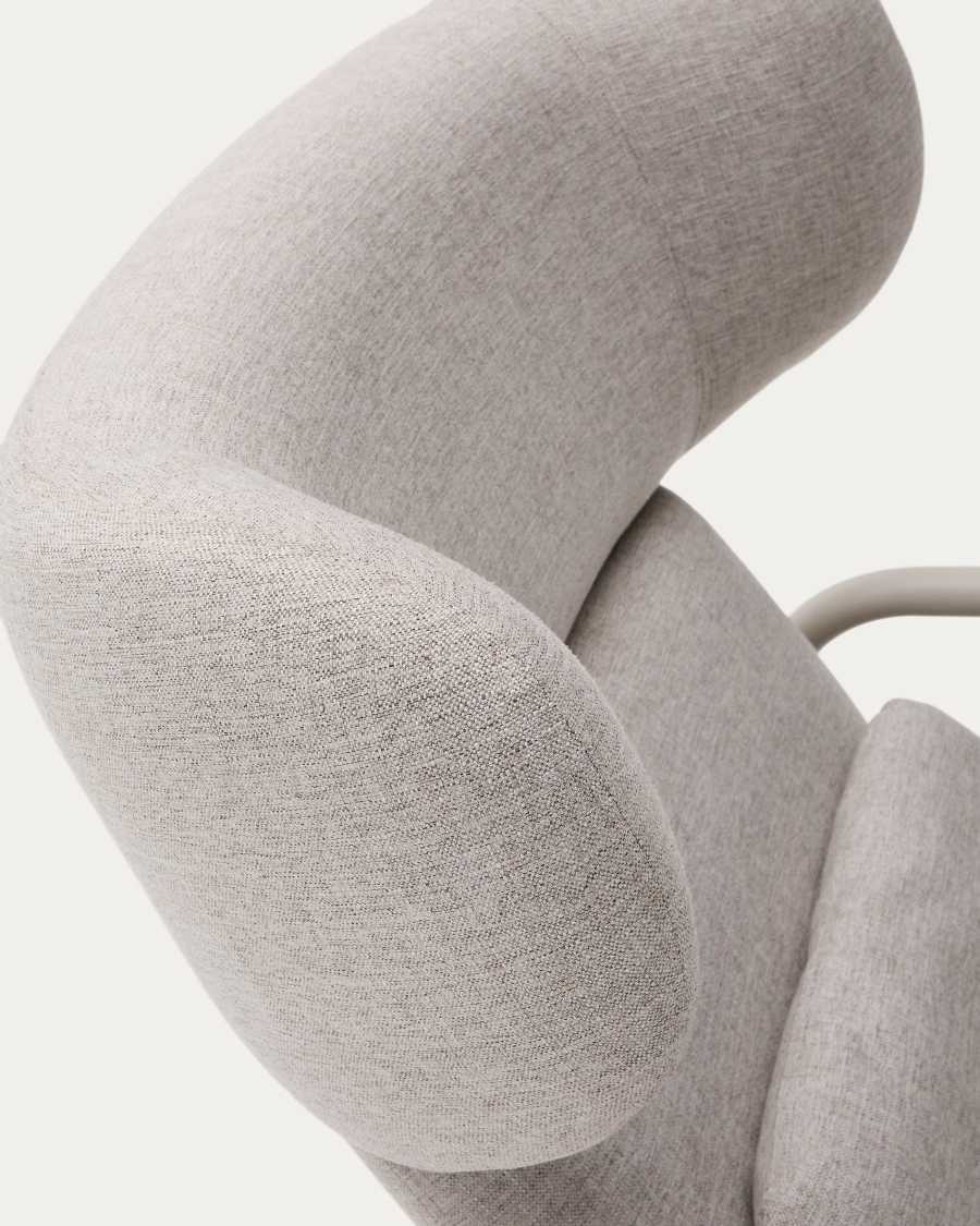 Inari armchair in beige and steel with beige painted finish FSC Mix Credit