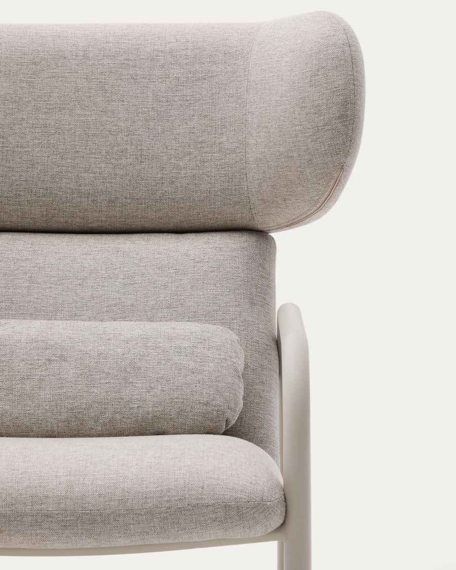 Inari armchair in beige and steel with beige painted finish FSC Mix Credit