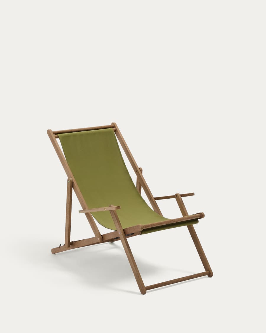 Vilara green outdoor folding deck chair made of FSC 100% solid acacia wood