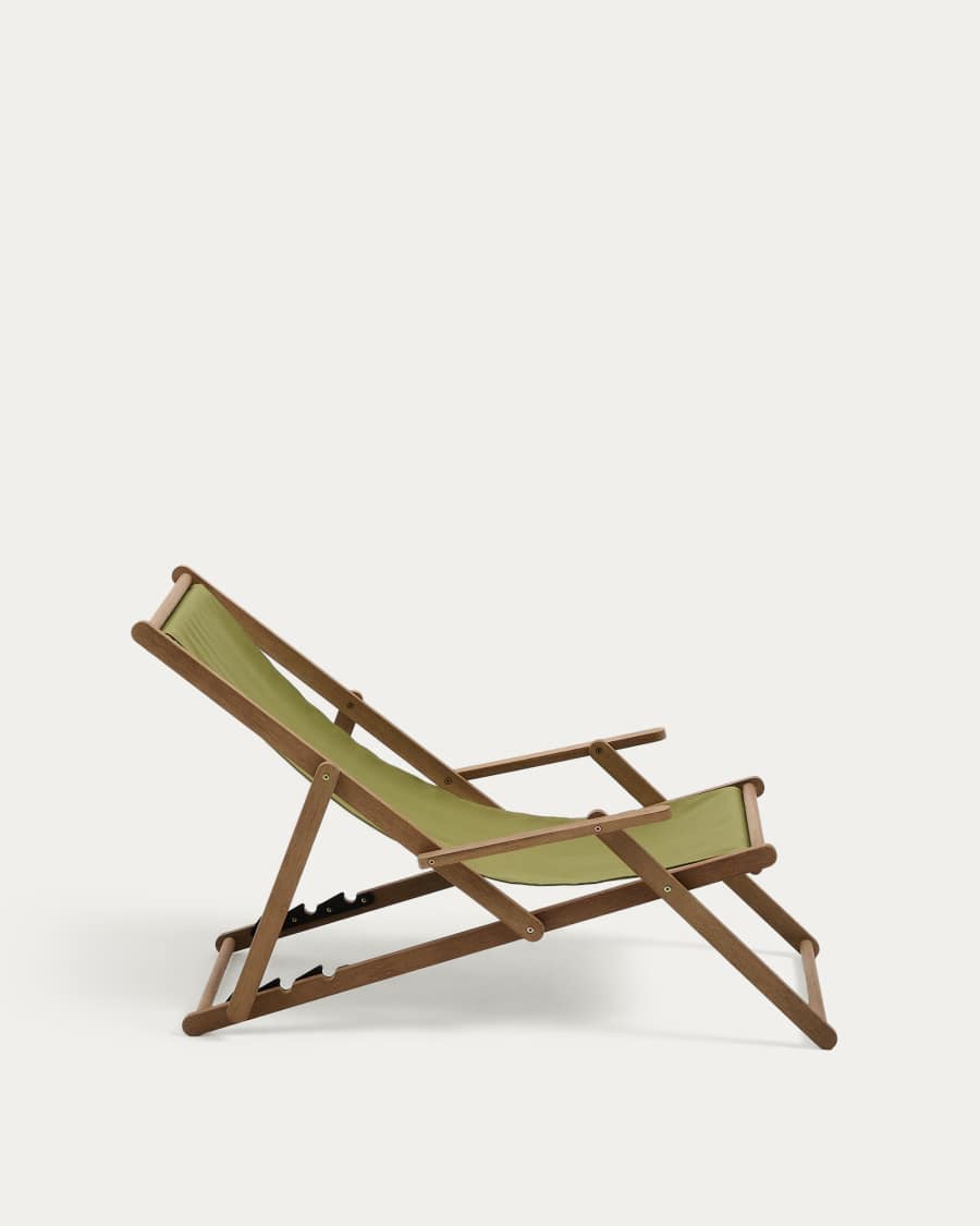 Vilara green outdoor folding deck chair made of FSC 100% solid acacia wood