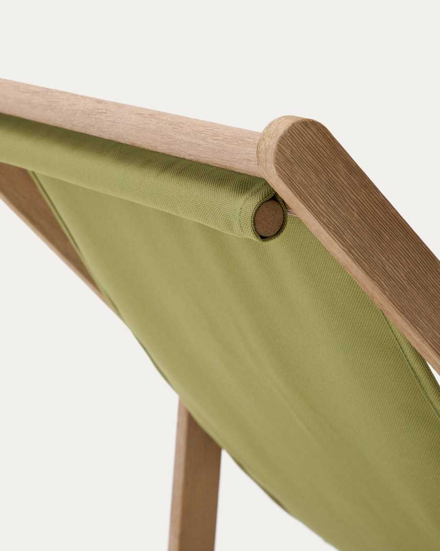 Vilara green outdoor folding deck chair made of FSC 100% solid acacia wood