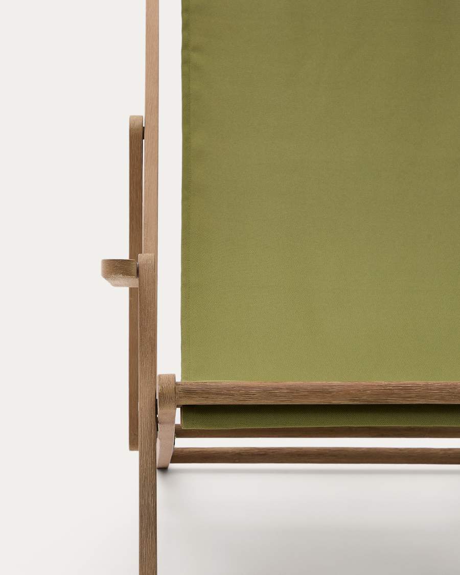 Vilara green outdoor folding deck chair made of FSC 100% solid acacia wood