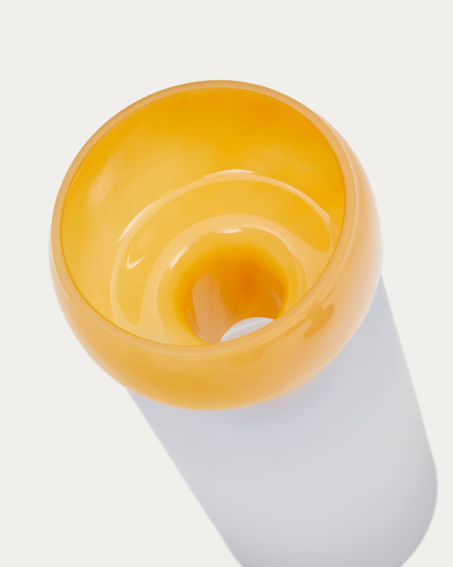 Kelse transparent and orange glass vase, 30.5 cm