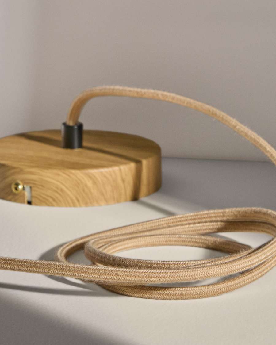 Kaede metal lamp fitting in a wood effect, 150 cm