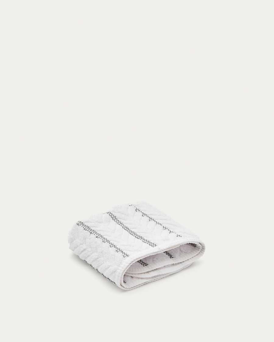 Waschhandschuh Rune 100% Baumwolle Jacquard Weiß 30 x 50 cm