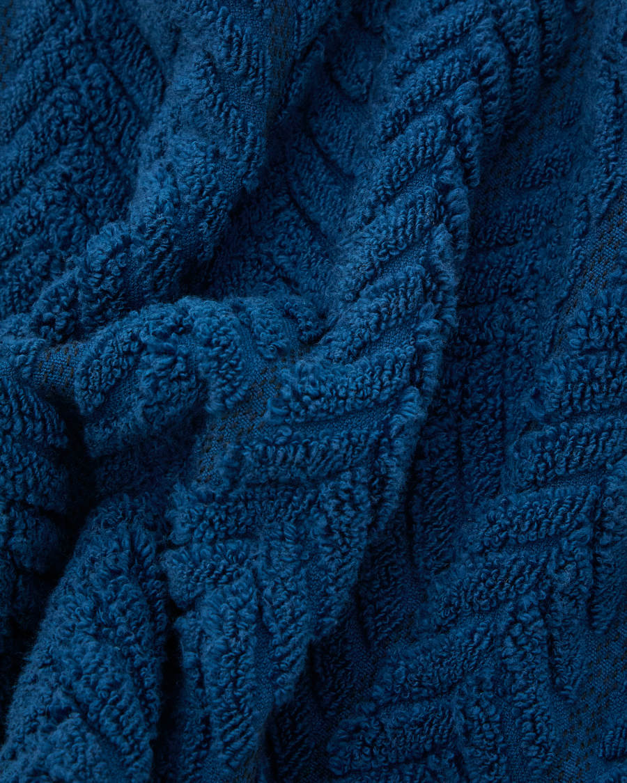 Waschhandschuh Rune 100% Baumwolle Jacquard Blau 30 x 50 cm