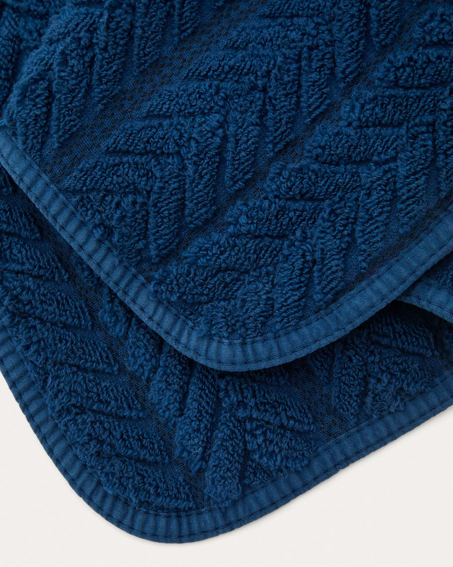 Waschhandschuh Rune 100% Baumwolle Jacquard Blau 30 x 50 cm