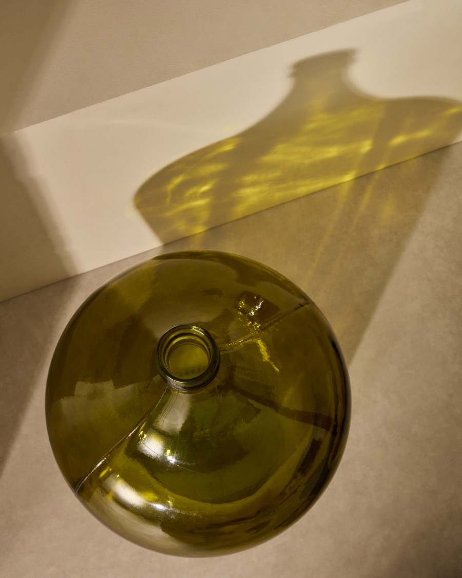 Large Fiobe recycled green glass bottle