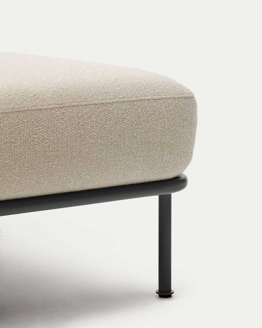 Υποπόδιο Aurum chenille εκρού και ματ γκρι μεταλλική βάση 85 x 85 εκ. FSC Mix Credit