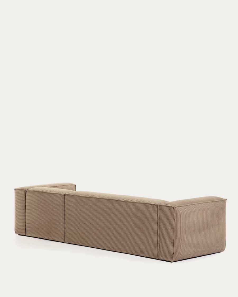 Blok 3-seater sofa with right chaise longue thick taupe corduroy 300 cm
