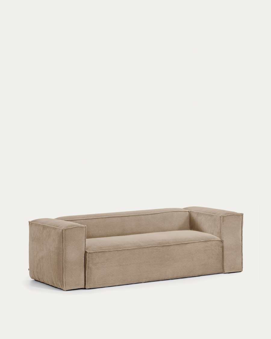 Blok 2-seater sofa thick taupe corduroy 210 cm