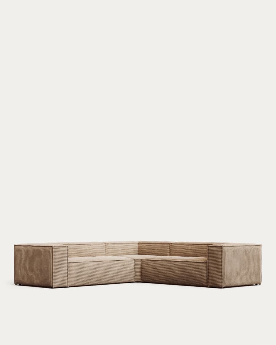 Blok 4-seater corner sofa thick taupe corduroy 290 x 290 cm