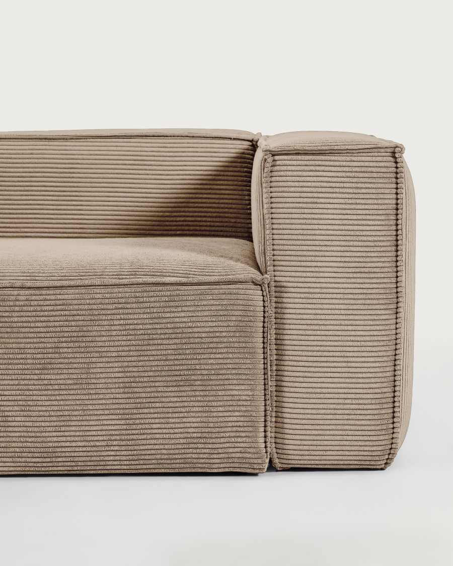 Blok 3-seater corner sofa thick taupe corduroy 290 x 230 cm / 230 x 290 cm