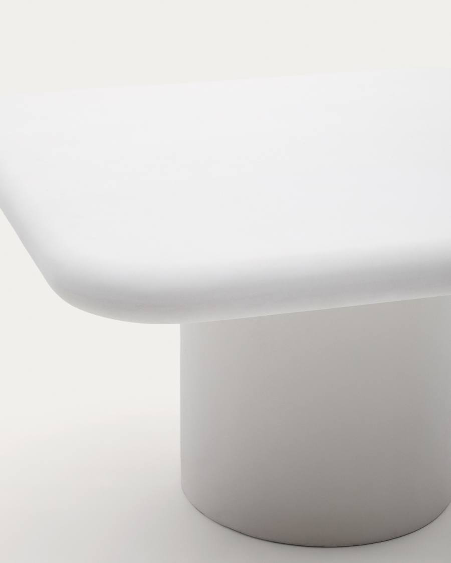 Tavolo Addaia in cemento bianco 135 x 135 cm