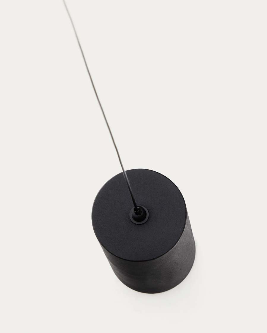 Estructura de llum Orey de metall negre amb focus multiposició i adaptador del Regne Unit