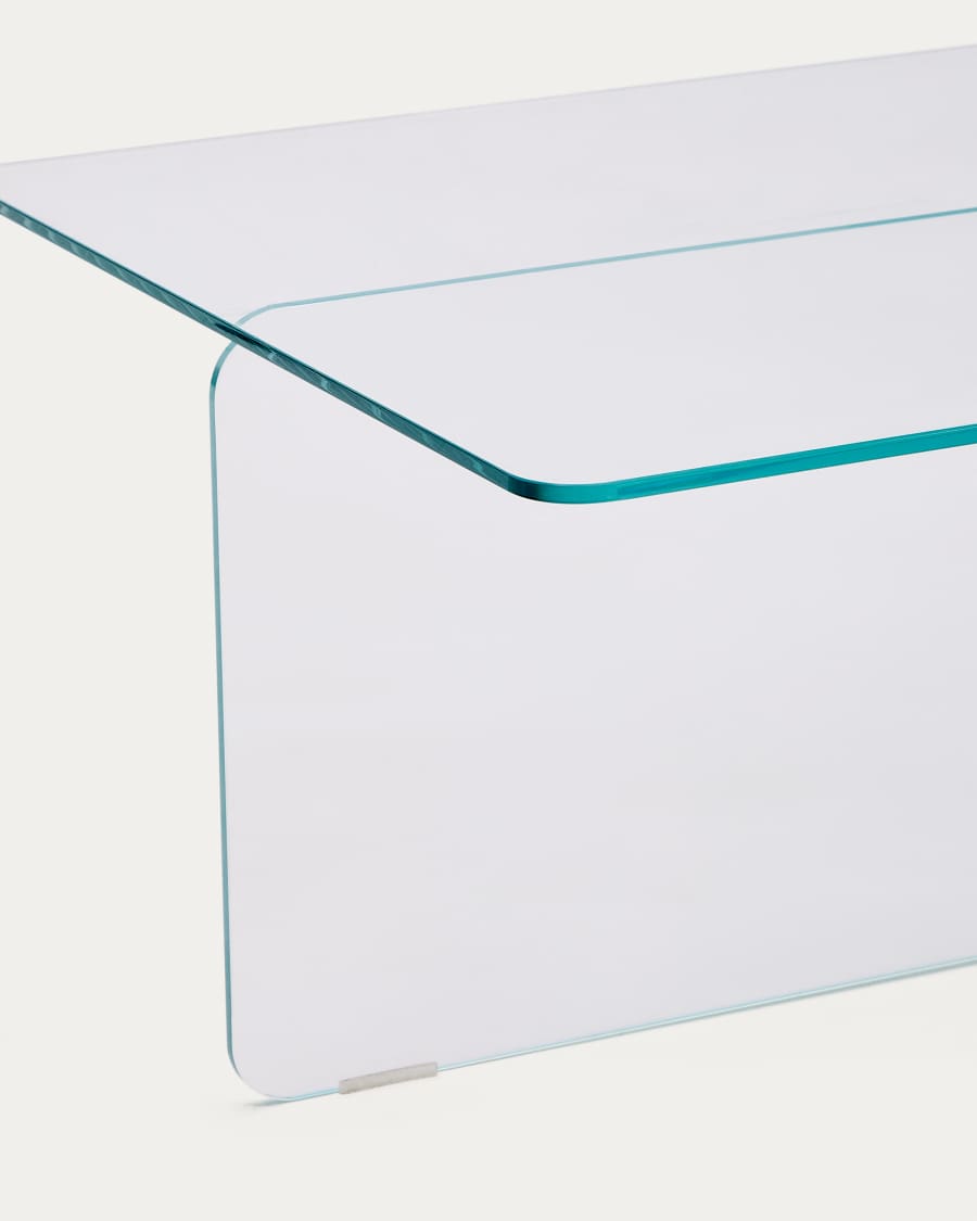 Zaren transparent tempered-glass coffee table, 120 x 60 cm