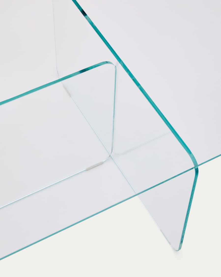 Zaren transparent tempered-glass coffee table, 120 x 60 cm