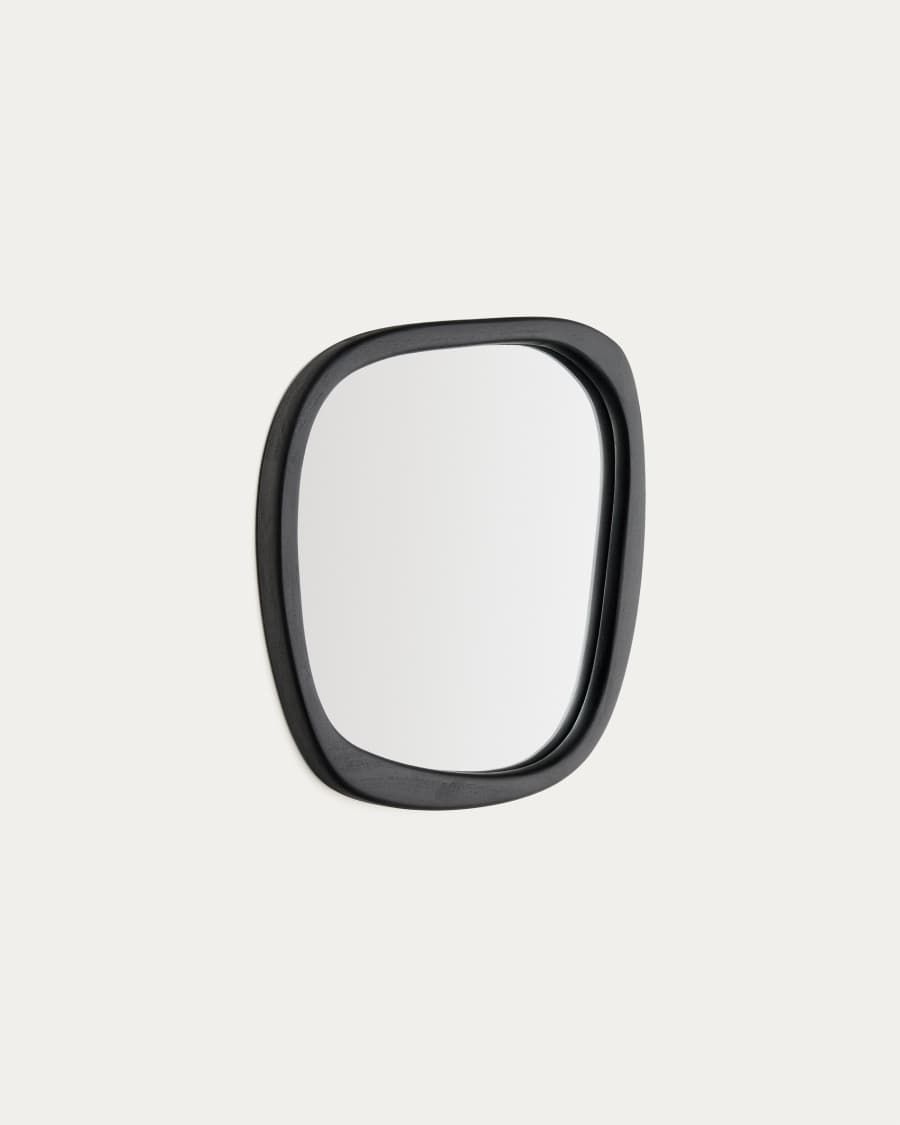 Alura black teak wood mirror 45,5 x 47 cm FSC 100%